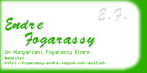 endre fogarassy business card
